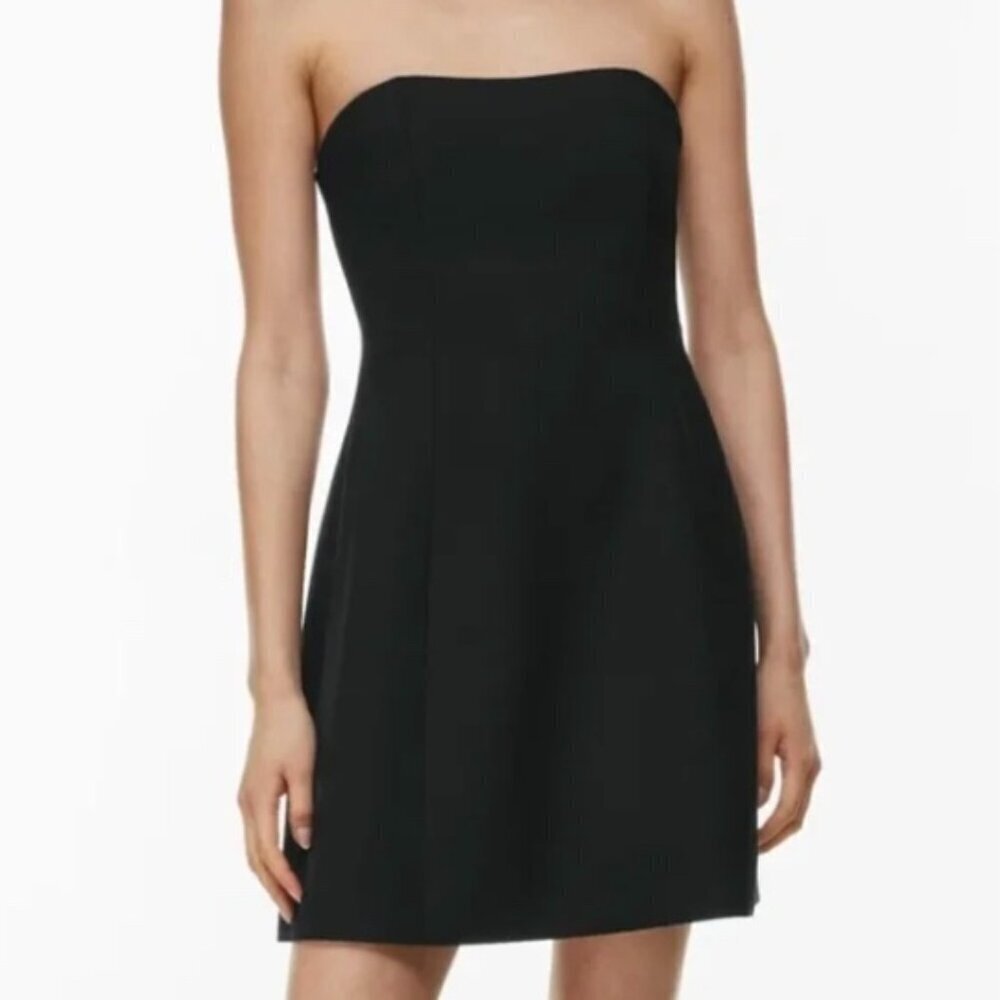 Babaton Appraise Black Strapless Dress Defined Waist Cocktail Size 4 Women's NWT